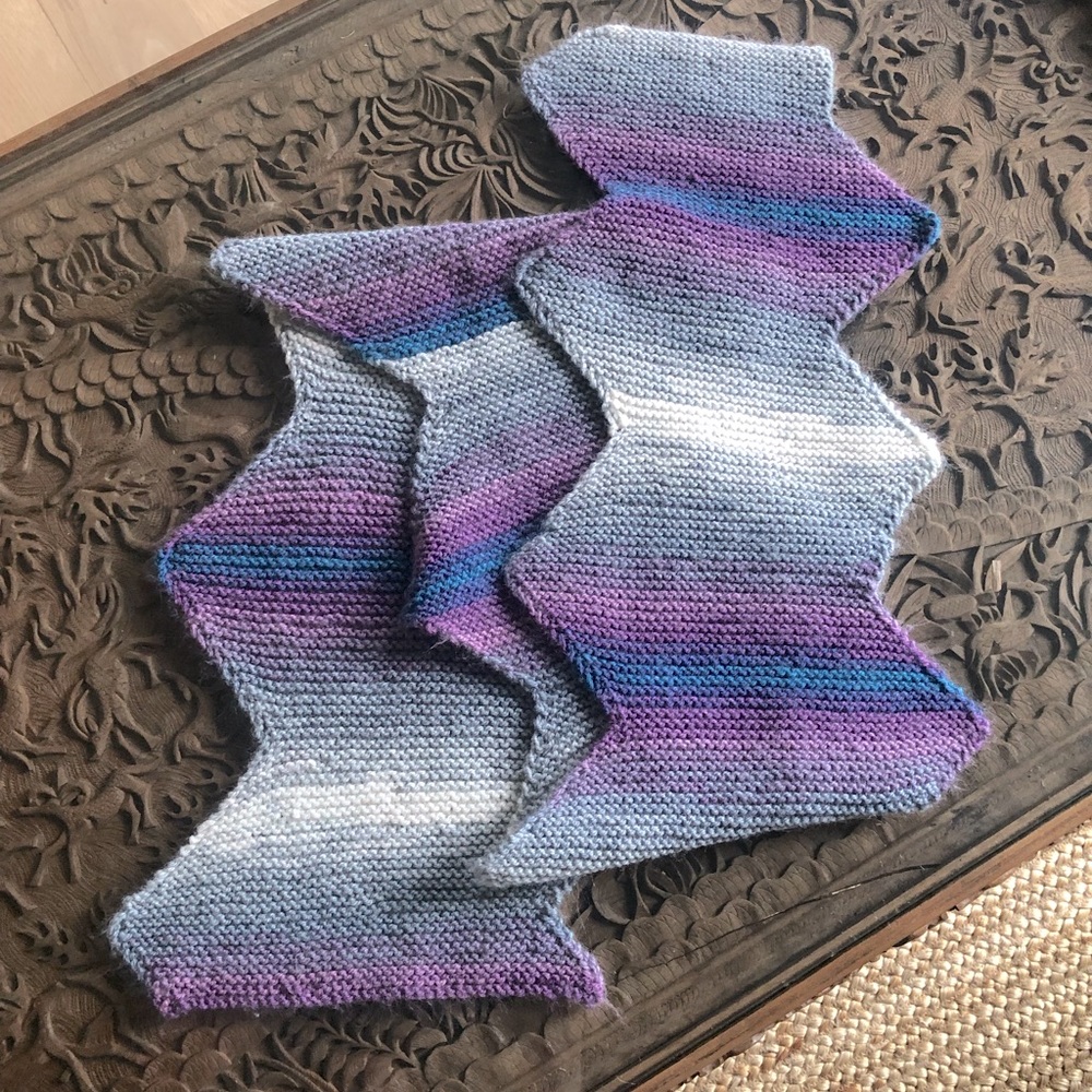 10 for $20!  Scottish Zig Zag Scarf in Purple and Blue